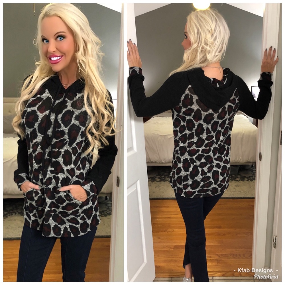LAST 1! 💕Stunning and soft Leopard Print Hoodie! - Picture 1 of 5